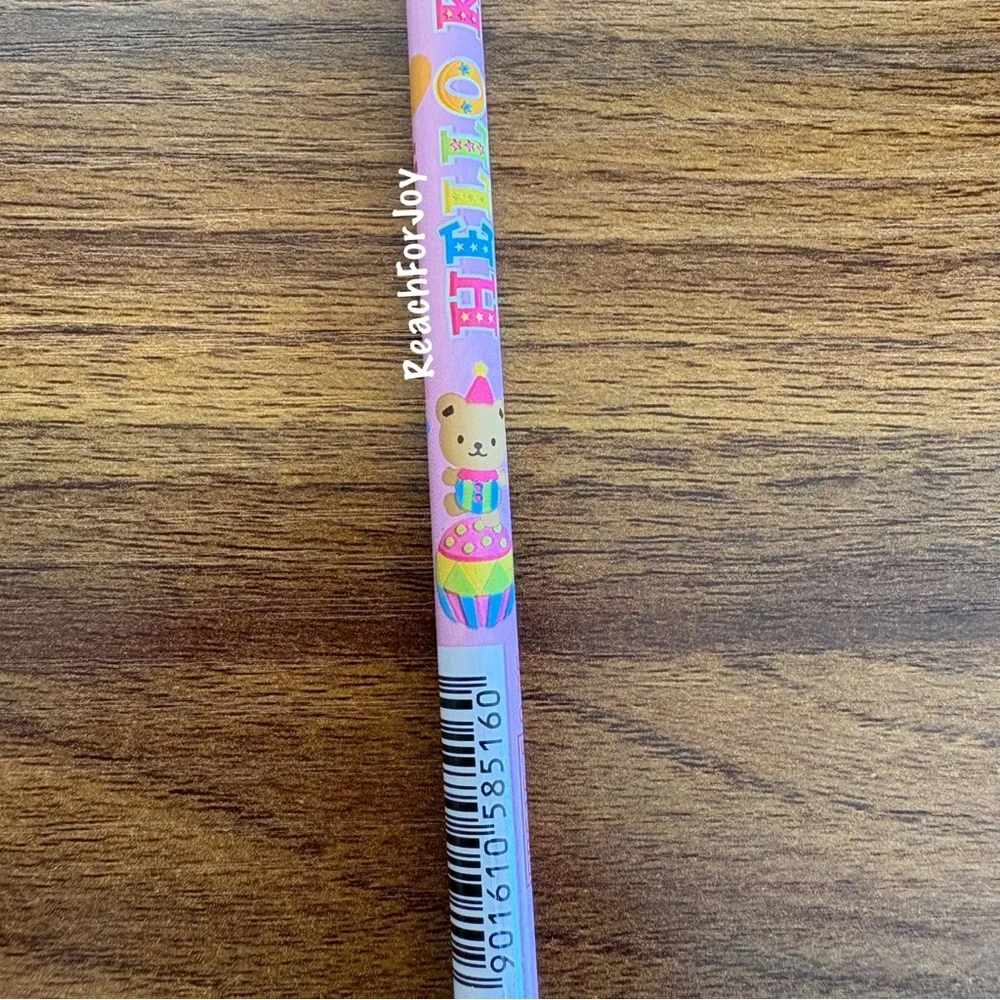 Hello Kitty Sanrio Pencil 2012 Wood #2 Pencil Teddy Bear Birthday Pink White